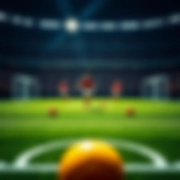 Tactical Football Formations and Score Predictions Football field with tactical formations and predicted score numbers overlay