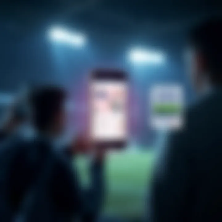 Diagram illustrating mobile technology enabling sports updates in areas with limited internet