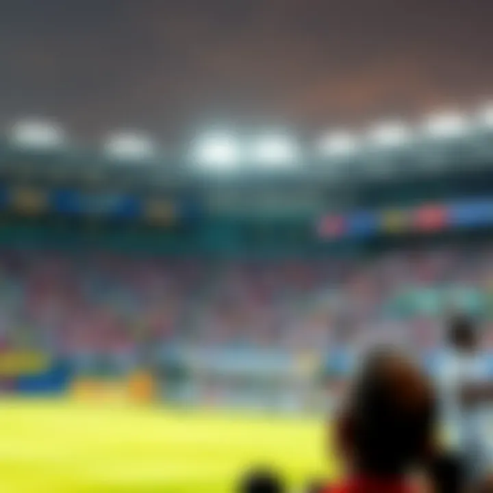 Nigerian football stadium filled with fans during a lively match