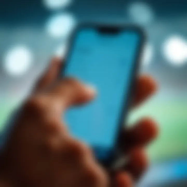 Close-up of finger interacting with Zakabet mobile phone settings menu