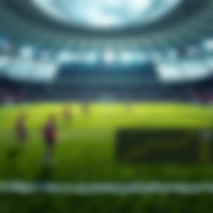 Football pitch with tactical team formations and statistical charts overlay