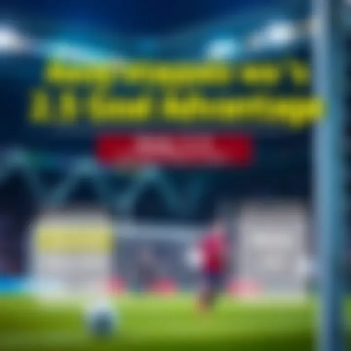 Graphic showing an away football team gaining a goal advantage in betting