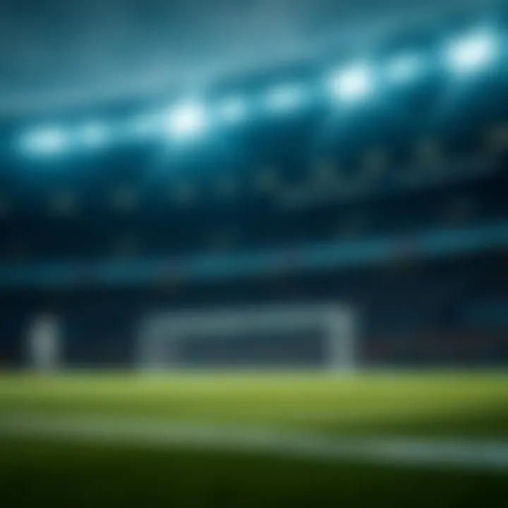 Football Pitch Highlighting Home Team Defending for Clean Sheet Illustration of a football pitch highlighting the home team defending to keep a clean sheet
