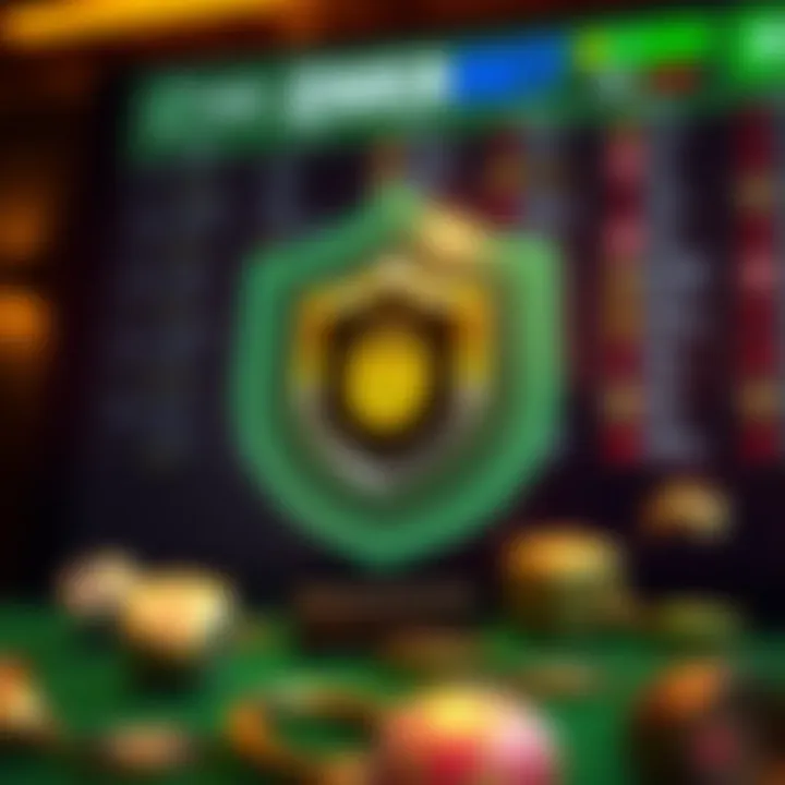 Graphic highlighting security shield and mobile betting icons representing safe and secure online betting environment