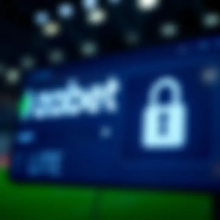 Secure login concept with lock symbol and Zakabet Lite branding
