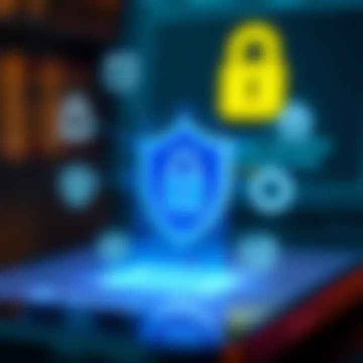 Illustration of mobile security icons highlighting secure login and user protection