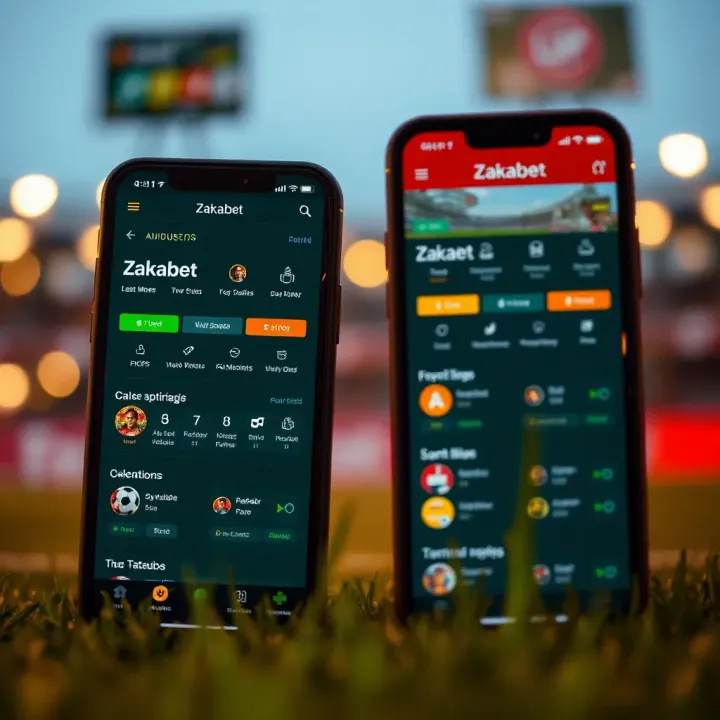 Comparison display of old mobile Zakabet layout versus new platform showcasing improved navigation and design