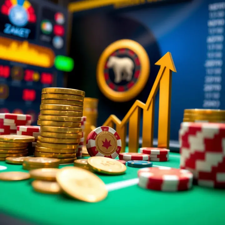 Conceptual illustration of bankroll management with coins, betting chips, and upward trend graph emphasizing smart betting strategies