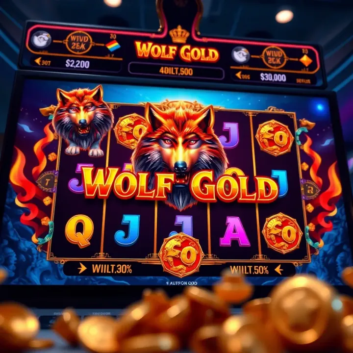 Wolf Gold slot machine interface showcasing vibrant reels with wild symbols and gold-themed icons on Zakabet platform