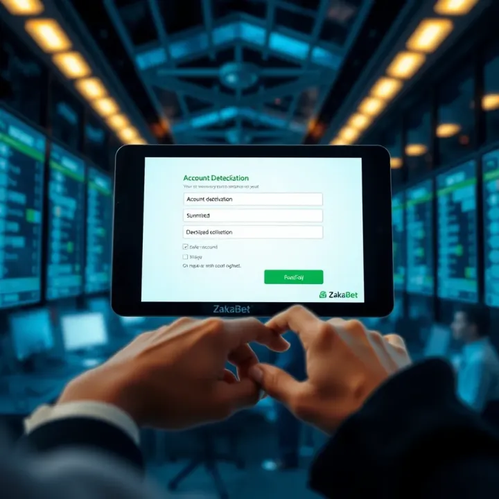 Illustration of a secure online form submission symbolizing account deactivation confirmation on ZakaBet platform