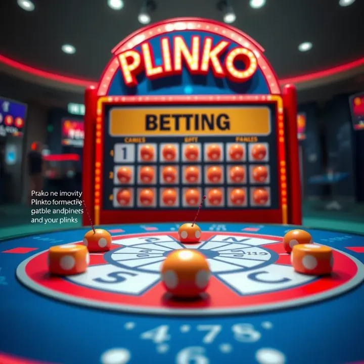 Diagram illustrating the Plinko game board with pegs and betting options highlighted