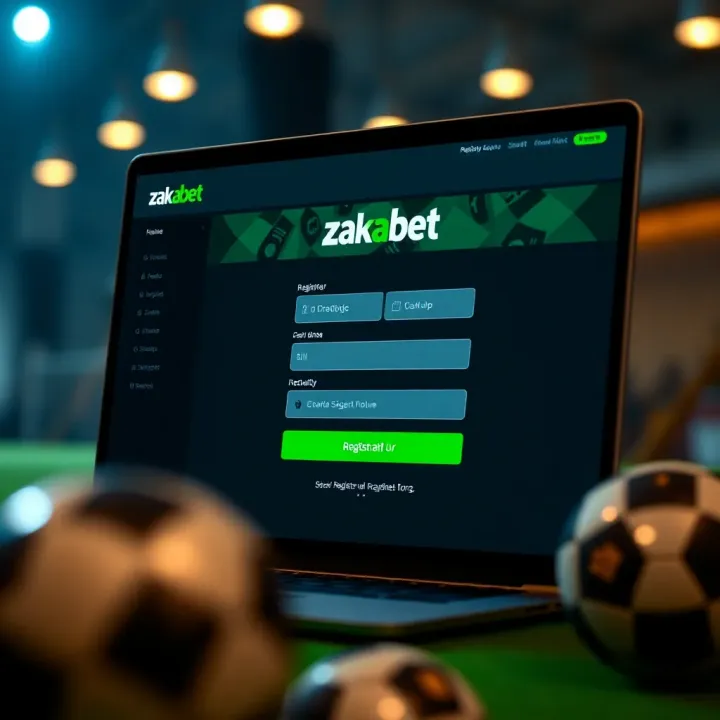 Zakabet Registration Interface Overview User interface of Zakabet showing the registration page with input fields