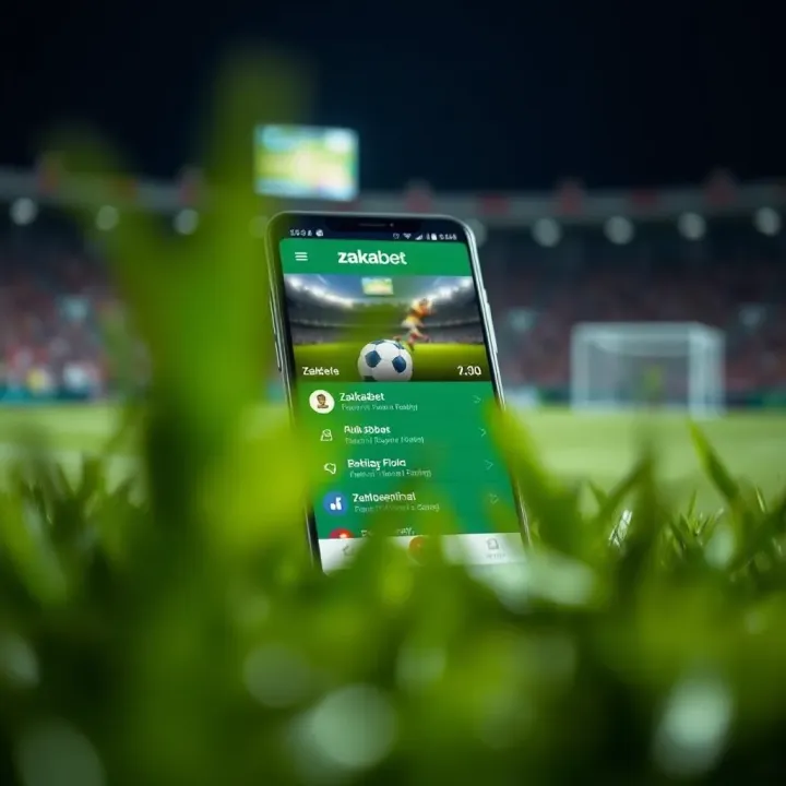 User interface showcasing Zakabet APK features for Nigerian sports betting