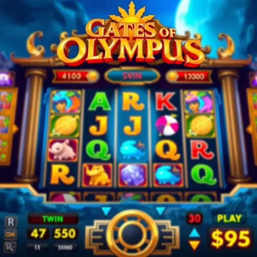 Gates of Olympus Slot Game Interface Highlighting Key Features Gates of Olympus slot game interface displaying colorful symbols and jackpot features
