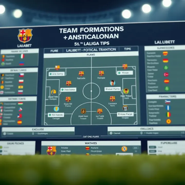 Detailed football tactics board highlighting La Liga team formations and strategies