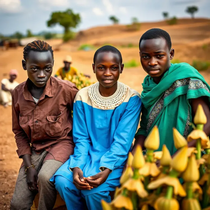 Community development projects supported by mining company in rural Nigerian landscape