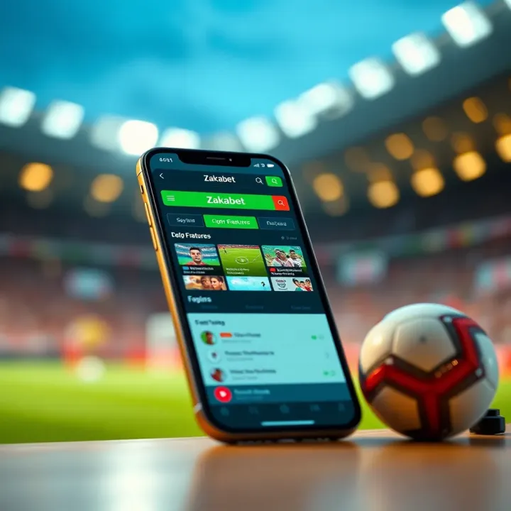 Modern smartphone showcasing Zakabet's updated mobile platform with enhanced features and seamless betting experience