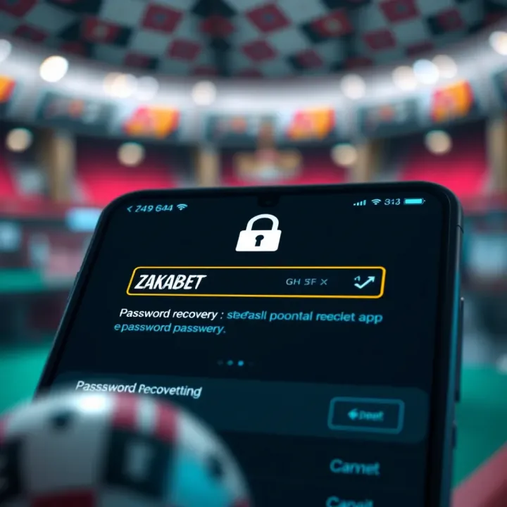 Secure password recovery options displayed on Zakabet mobile application