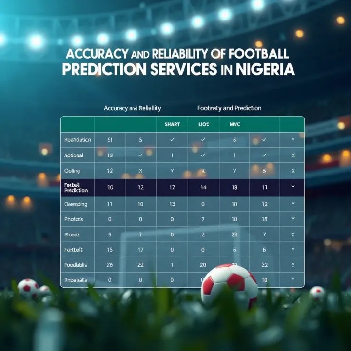 Accuracy and Reliability of Football Prediction Services in Nigeria Comparison chart illustrating accuracy and reliability of football prediction services in Nigeria