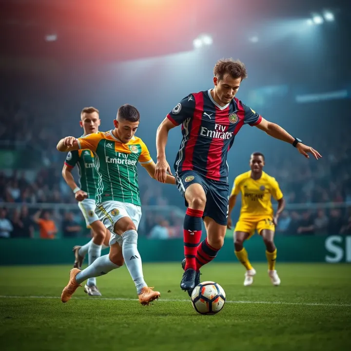 Football players competing intensely during a Zakabet Premier League match