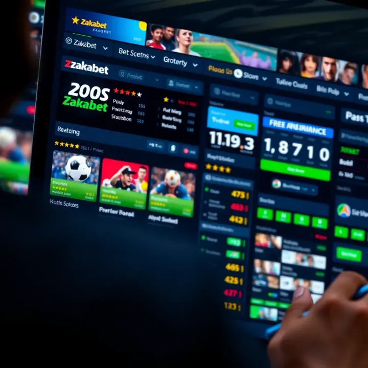 User interface showing diverse sports betting options on Zakabet platform