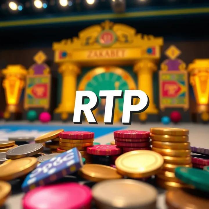 Illustration representing Return to Player concept with coins and percentage symbols