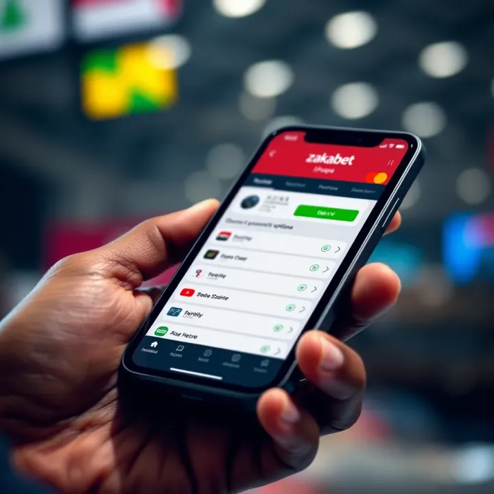 Close-up of smartphone showing secure payment options for mobile betting in Nigeria